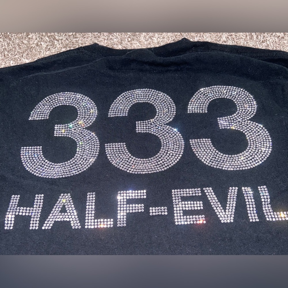 Half Evil Rhinestone Forever Logo Tee